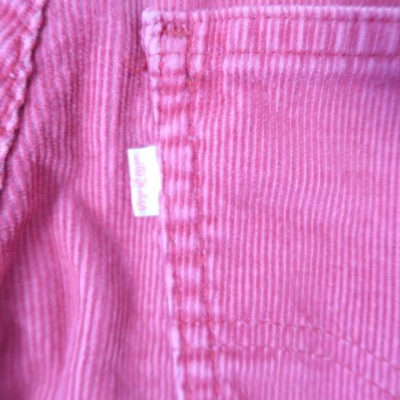 Vintage 90s Levi's Pink Corduroy Pants Pink Tab Straight Leg 28" - Picture 4 of 6